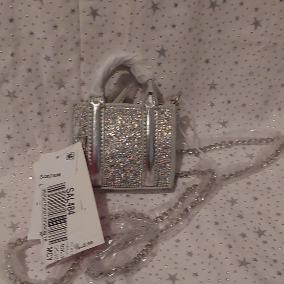 Betsey Johnson Teeny Tiny Crossbody Bag Silver Bags. Micro - Picture 2 of 6